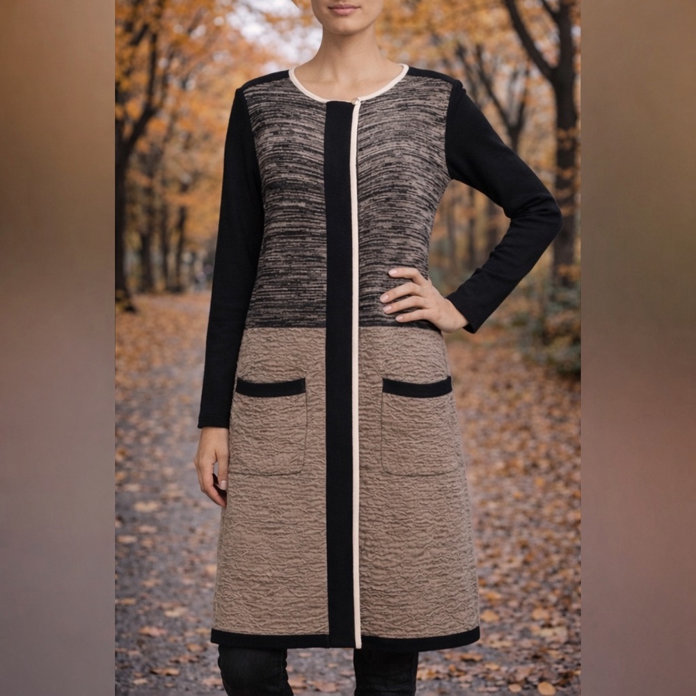 CURIO LONG ZIP CARDIGAN